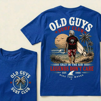 🌴Custom EST.Year Vintage Beach Old Guys Surf Club Casual Graphic T-Shirt