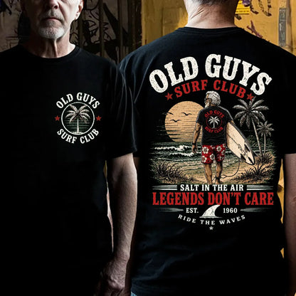 🌴Custom EST.Year Vintage Beach Old Guys Surf Club Casual Graphic T-Shirt
