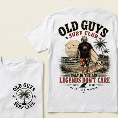 🌴Custom EST.Year Vintage Beach Old Guys Surf Club Casual Graphic T-Shirt